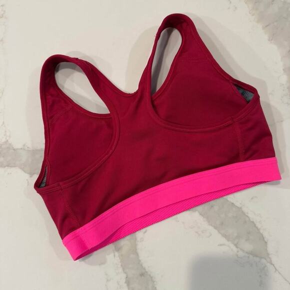Nike DriFit Sports Bra Padded Racerback Activewear Womens Small Red/Pink Workout - Picture 3 of 6
